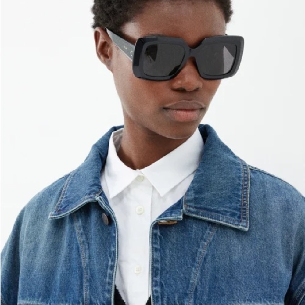 CELINE SQUARE oversized black SUNGLASSES square frames
